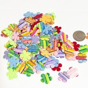 Colorful Fabric Flower Appliques DIY supplies